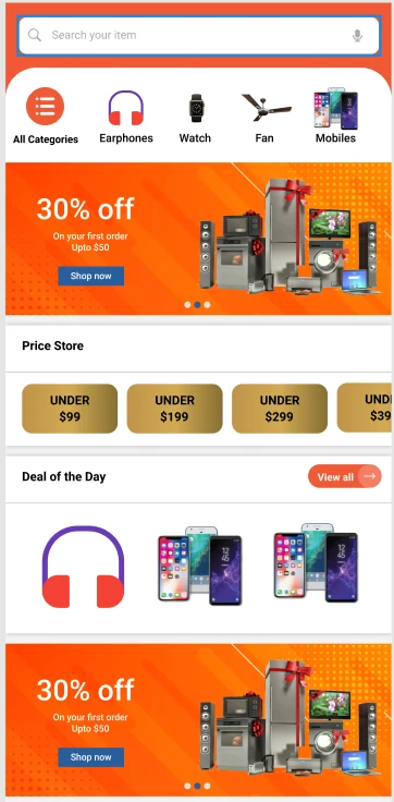 UOONS mobile application dashboard