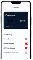 Fama Cash Card Management screen