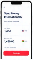 Fama Cash International Transfer screen