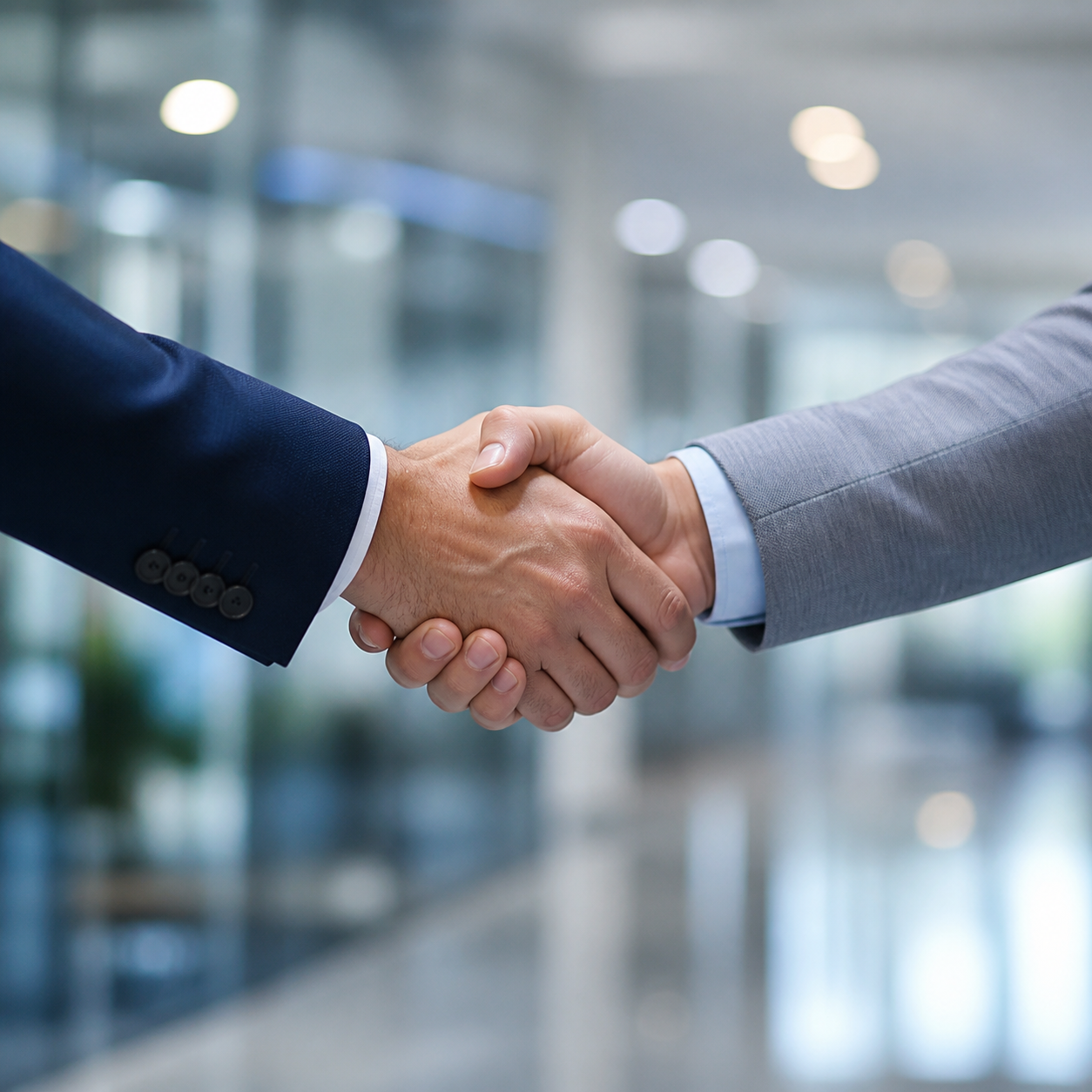 Business partners shaking hands