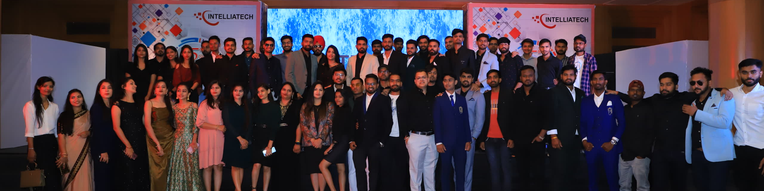IntelliaTech team together at a company event